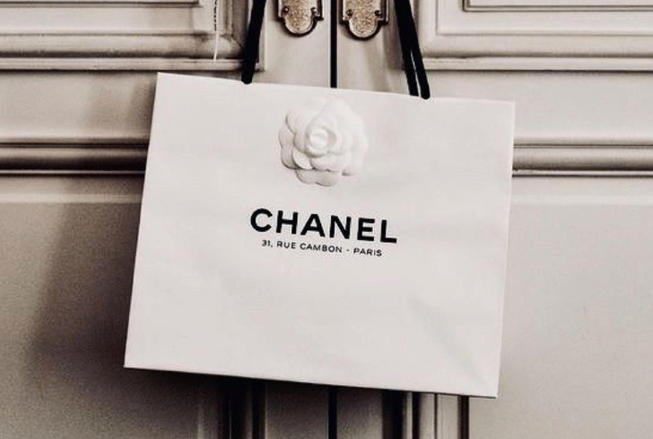black-and-white paper Chanel carrier bags 